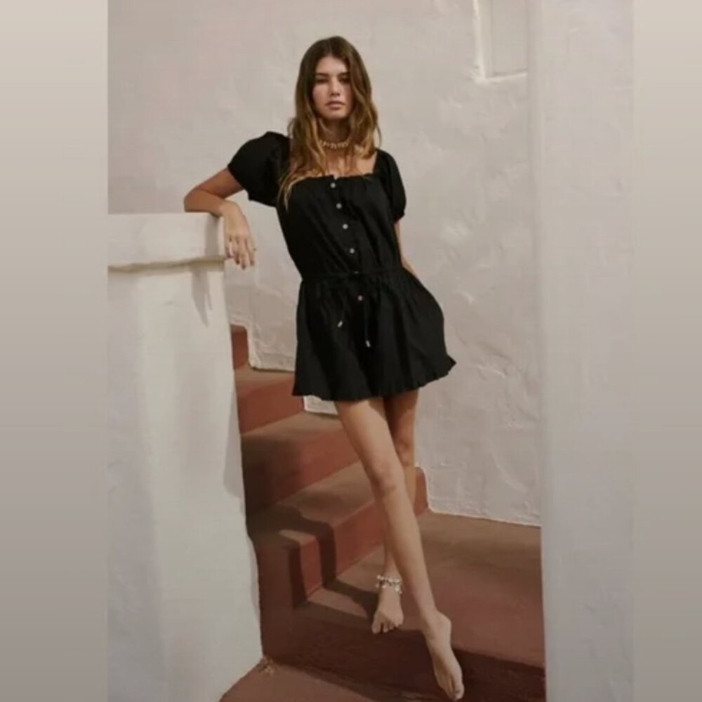 Free People A Sight For Sore Eyes Romper in Black Size XS - Picture 2 of 4